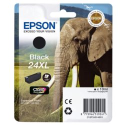 Epson Elephant 24XL Claria Photo Ink, High Yield Ink Cartridge, Black Single Pack, C13T24314010